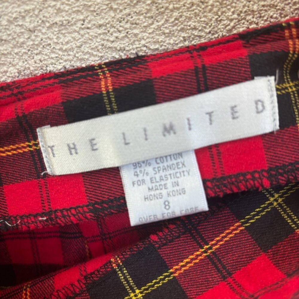 VINTAGE Red Plaid Mini Skirt by The Limited Size 8 - Picture 4 of 4
